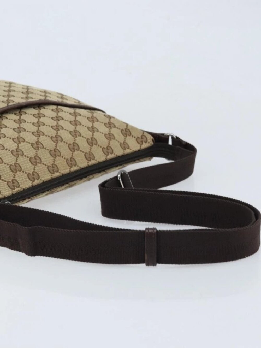 GUCCI GG Canvas Shoulder Bag Beige Silver 145857 Auth ka2886 - Picture 8 of 16